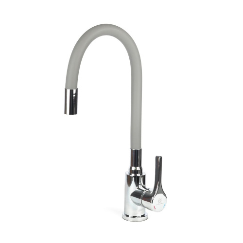 Смеситель для кухни Wasser Zimmer ZM-7781-2-757 хром, гибкий излив графит, SUS304 (12)