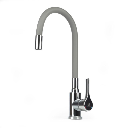 Смеситель для кухни Wasser Zimmer ZM-7781-2-757 хром, гибкий излив графит, SUS304 (12)