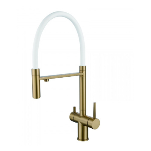 Смеситель для кухни Shevanik S178G с подключением фильтра питьевой воды, матовое золото (8)