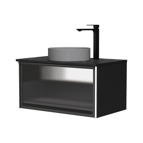 Тумба для ванны подвесная EQUIL Stoune 80.1Y дуб черный tpSTOUNE80.1Y-35 с раковиной 110AMDH