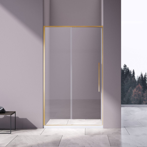 Душевая дверь Vincea Slim-N VDS-4SN130CLG, 1300, брашированное золото, стекло прозрачное