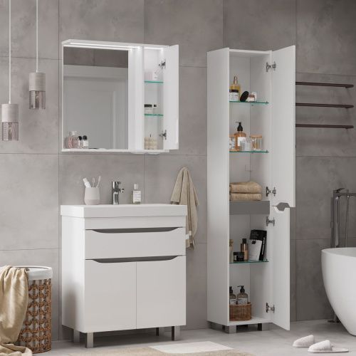 Шкаф зеркальный VOLNA Lake 70 zsLAKE70.R-01 Правый белый встроенная подсветка