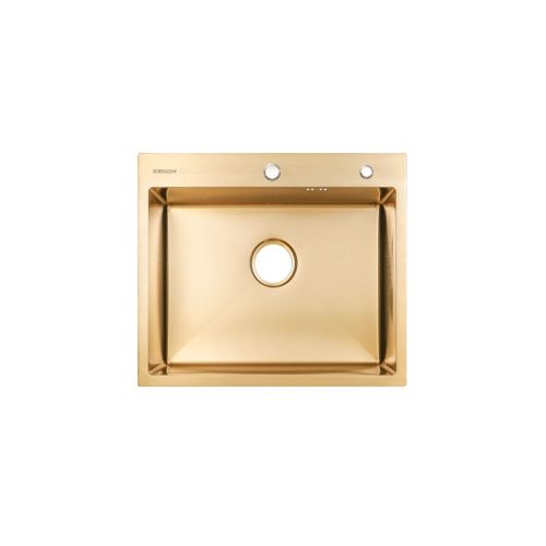 Мойка для кухни врезная Zegor ML-6050KG матовое золото из нержавеющей стали, 60*50 см без сифона
