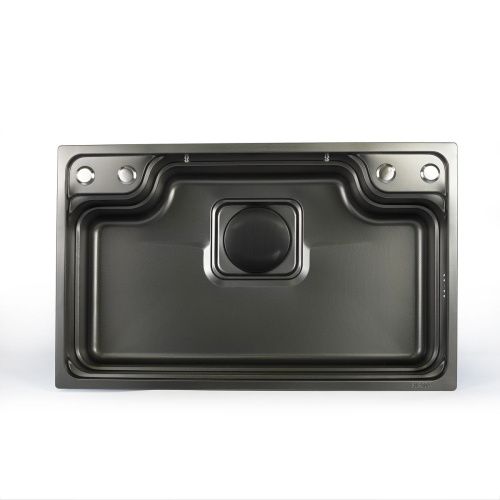 Мойка для кухни врезная Knois KN784808 черная из нержавеющей стали, 78*48 см с сифоном