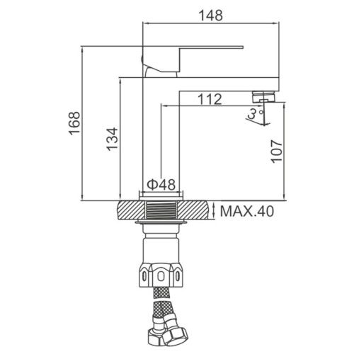 Смеситель для раковины LEDEME L71025D, графит