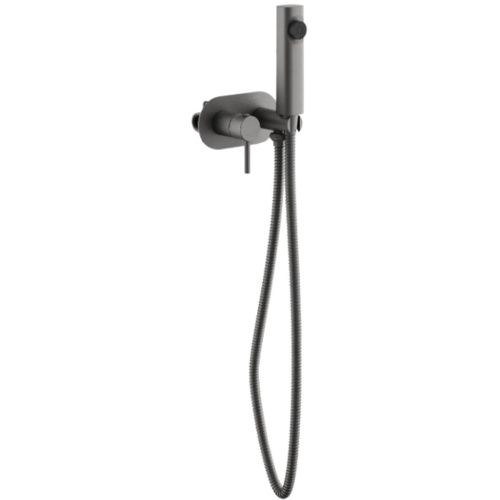 Смеситель с гигиенической лейкой BELZ B55807-3, оружейная сталь (10)