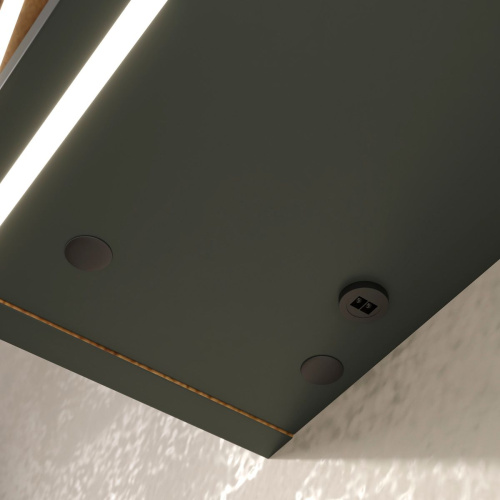 Шкаф зеркальный EQUIL Gleam 80.2D szGLEAM.LED.80.2D-34, зеленый камень/дуб вотан