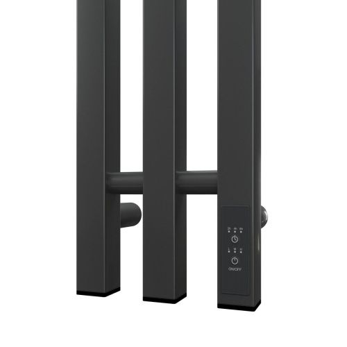 Полотенцесушитель электрический 110Вт APEXTERMO Сириус SR10112GF 1100x120 мм с крючками, графит металлик