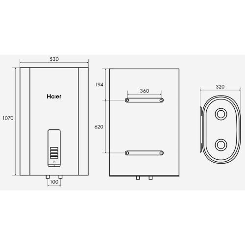 Водонагреватель электрический накопительный 80 л. Haier ES80V-TF7(R) плоский Wi-Fi