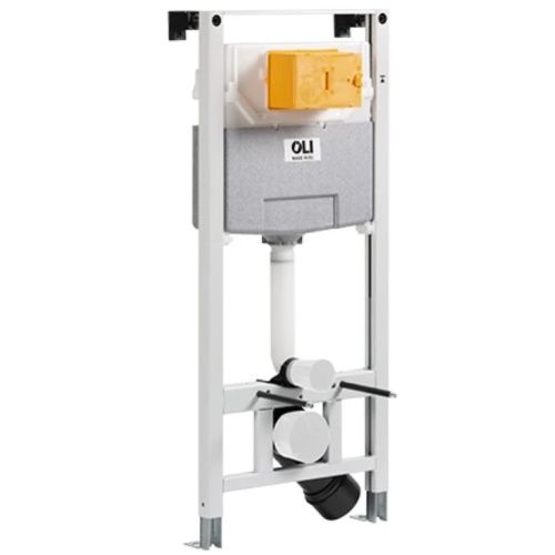 Инсталляция для подвесного унитаза OLI 879235pKA06 120 ECO Sanitarblock, с кнопкой Nimbe Karisma Delice хр. гл., пневматическая