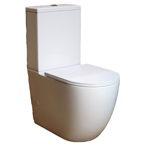 Унитаз напольный безободковый торнадо Watersense Milana Vortex W00744 микролифт 63х39х84 см.