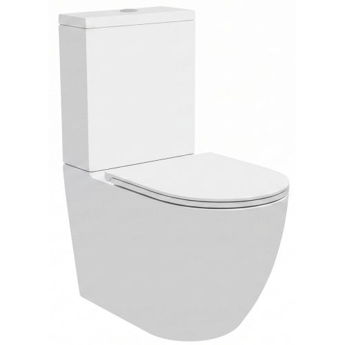 Унитаз напольный безободковый торнадо Watersense Milana Vortex W00744 микролифт 63х39х84 см.