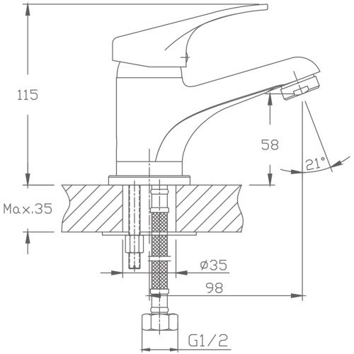 Смеситель для раковины Haiba HB1013 хром