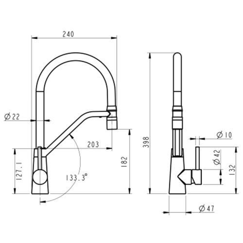 Смеситель для кухни Fmark FS0352C матовое золото, черный (6)