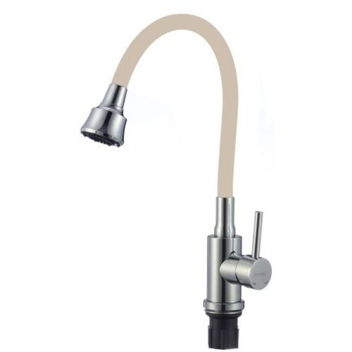 Смеситель для кухни Fmark FS8288A-12 с гибким изливом, хром, бежевый (6)