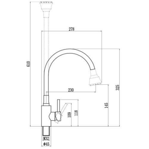 Смеситель для кухни Fmark FS8288A-12 с гибким изливом, хром, бежевый (6)
