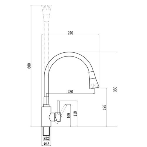 Смеситель для кухни Fmark FS8299H-02 черный, белый (6)