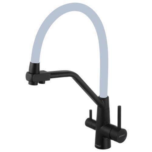 Смеситель для кухонной мойки Fmark FS0662-H04 под фильтр питьевой воды, с гибким изливом, черный под