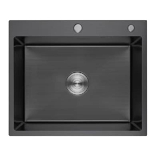 Мойка для кухни врезная OUTE T76050H-1 черная из нержавеющей стали,  60*50 см с сифоном
