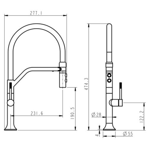 Смеситель для кухни Fmark FS0052L сатин, черный (6)