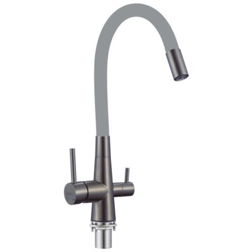Смеситель для кухонной мойки Fmark FS1062-Q04 под фильтр питьевой воды, графит, цвет излива серый