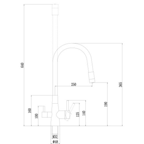 Смеситель для кухонной мойки Fmark FS1062-Q04 под фильтр питьевой воды, графит, цвет излива серый