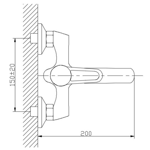 Смеситель для ванны TRIGOR DUB3-302 с коротким изливом
