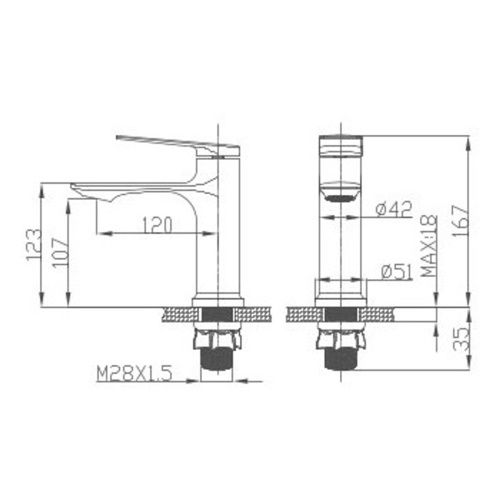 Смеситель для раковины TRIGOR H1-FT-350, матовое золото