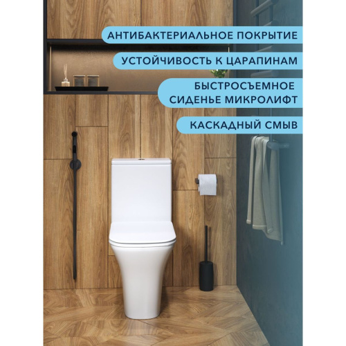 Унитаз напольный безободковый Watersense Eva Pro W00138 микролифт, дюропласт,61,6х37х80,5см