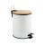 Ведро для мусора Санакс 1555 Белое из нержавеющей стали с педалью 5 л