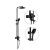 Душевая система FASHUN A52402-7 Черная со смесителем с тропическим душем из нержавеющей стали