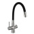 Смеситель для кухни GROSS AQUA 3133611SSB Neosteel с подключением к фильтру питьевой воды, гибкий излив