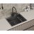 Мойка для кухни врезная D&K DKS605006 графит из нержавеющей стали, 60*50 см с сифоном, коландером, дозатором