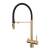 Смеситель для кухни GROSS AQUA 3188611SSMGB Neosteel матовое золото, с подключением к фильтру питьевой воды