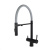 Смеситель для кухни Wasser Zimmer ZM-2011Q черный, с гибким изливом, подключением к фильтру питьевой воды, серый излив, SUS304