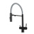 Смеситель для кухни Wasser Zimmer ZM-2011Q черный, с гибким изливом, подключением к фильтру питьевой воды, серый излив, SUS304