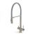 Смеситель для кухни Wasser Zimmer ZM-6012Q сатин, с гибким изливом, подключением к фильтру питьевой воды, серый излив, SUS304