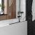 Шторка на ванну стеклянная 80х140 см Watersense Nancy S W00217 распашная, тонированное стекло, профиль черный матовый
