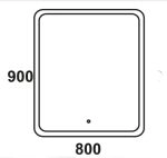 Зеркало для ванной Glamour ЗЛП440 800х900 LED подсветка cенсорный выключатель