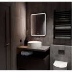 Зеркало для ванной Enjoy ЗЛП1100 Black 600х800 LED подсветка сенсорный выключатель