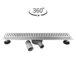 Желоб Санакс линейный, горизонтальный, УЛУЧШЕННЫЙ с зазором под ПЛИТКУ из нерж. стали 600х70 мм 00039