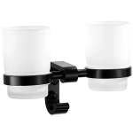 Держатель для ванной LEDEME L5508 Черный с 2-мя стаканами