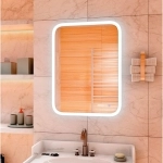 Зеркало для ванной Glamour ЗЛП272 600х800 LED подсветка сенсорный выключатель и часами