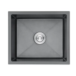 Мойка для кухни врезная GERHANS K35043B графит из нержавеющей стали, 50*43 см с сифоном