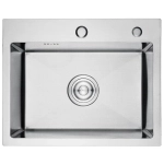 Мойка для кухни врезная GERHANS RK36045 хром из нержавеющей стали, 60*45 см с сифоном