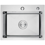 Мойка для кухни врезная GERHANS RK36050 хром из нержавеющей стали, 60*50 см с сифоном