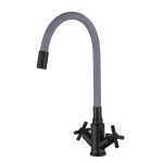 Смеситель для кухни Fmark FS8442-04H с гибким изливом серый