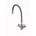 Смеситель для кухни Fmark FS8442-04 с гибким изливом серый