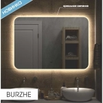 Зеркало Burzhe LED 1000х700 с бесконтактным сенсором, теплая подсветка ЗЛП322