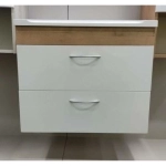 Тумба подвесная GS Милен 65 с 2 ящ. ЛДСП 16мм Дуб бунратти, ПВХ белый глянец с раковиной Milen 65 11418